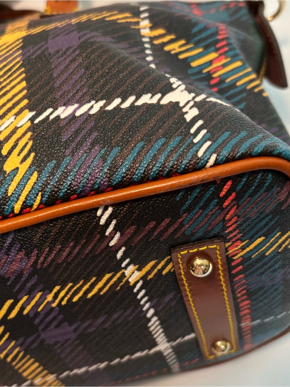 Dooney & Bourke ($270) Multicolor Plaid Tartan Domed Satchel - Picture 8 of 16